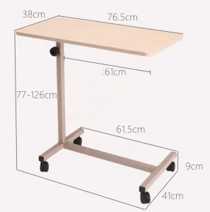 Medical Furniture Movable Over Bed Dining Table Hospital Portable Wooden Dinner Table for Patient Eat in Bed