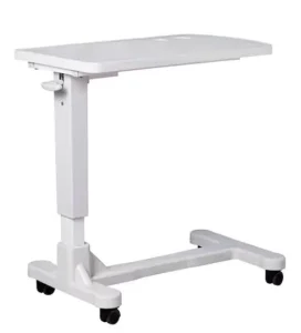 Medical Hospital Adjustable Overbed Table with Modern Design Plastic Material Foldable for Hospital and Bedroom Use