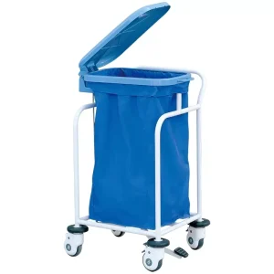 Medical Hospital Furniture Dressing Dirty Solid Linen Laundry Trolley Portable Waste Trolley 40 lb Load Capacity 3 Year Warranty