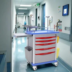 Medical Instrument Patient Hospital Monitor Stand Trolley Modern Design ABS Material for Hotel Mall Outdoor Clinic Equipment Use