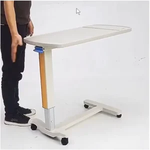 Medical Laptop Table Hospital Height Adjustable Lift Desk Overbed Table U Basement Movable Hospital Overbed Dining Table