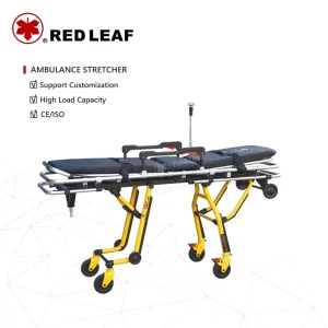 Medical Manual Aluminum Alloy Foldaway Wheels Stretcher for Ambulance Car Hospital Emergency Ambulance Trolley 181KG Load