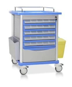 Medical Medicine Trolley ABS Engineering Plastic Aluminum Alloy Frame Central Control Lock for Hospital