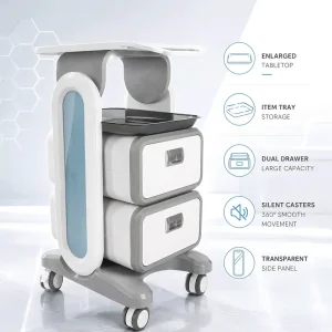 Medical Mobile Trolley Instrument Tray Tool Cart One Two Drawers for Salon Lab Hospital Dental Office Clinic