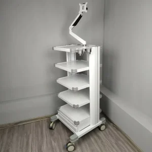 Medical Modern Metal Hospital Furniture Medical Trolley Cart with 5 Drawers and 4 Castors for Endoscopic Equipment