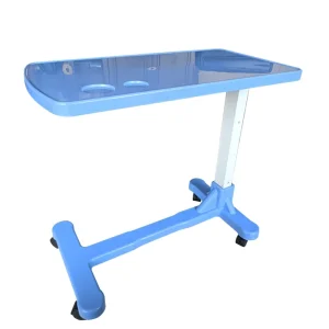 Medical Overbed Table ABS H Base with Cup Holder Adjustable Height Rolling Patient Bedside Cart Hospital Use MDK CZ 609