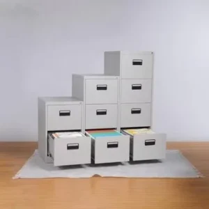 Medical Record Filing Cabinet Steel Material Lock Vertical Storage Anti Moisture Fireproof Eco Friendly 4 Drawer School Workshop