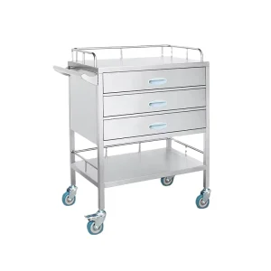 Medical Stainless Steel Crash Cart Drug Surgical Nursing Doctor Hospital Clinic Stainless Steel Medicine Trolley