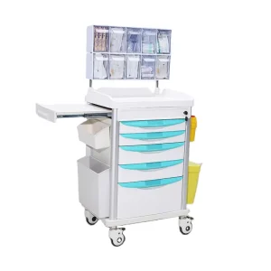 Medical Surgical Anesthesia Emergency Trolley Clean Cart with Medical Equipment Mini Medical Cart