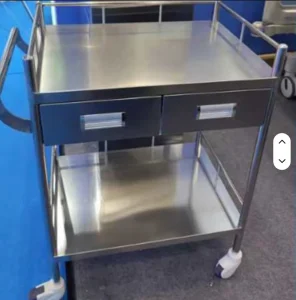 Medical Trolley Hospital Treatment Cart Nurse Medicine Delivery Cart 304 Stainless Steel