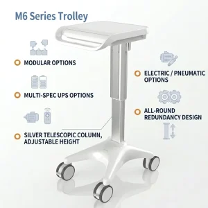 Medical Trolley Laptop Cart on Wheels Height Adjustable Multi functional Medical Workstation for Hospital Use