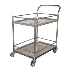 Medical Trolley with Stainless Steel Construction Multi Function 2 Drawers for Hospital Use Clinical Settings Made China