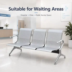 Medical Waiting Chair 3 Seater Metal Beam Seating Bench for Hospital Clinic Furniture