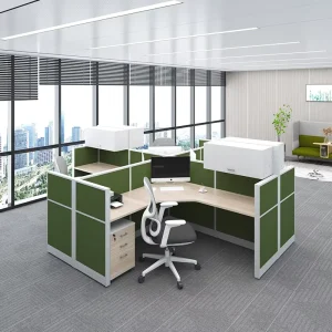 Meetco Modern Office Furniture 6 Person Convertible and Extendable Workstation Desk Panel Style Modular Cubicle Office Table
