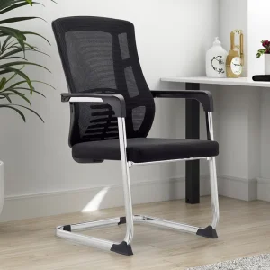 Meeting Visitor Fixed Bow Leg Mesh Training Office Chair Waiting Reception Work Chair Without Wheels