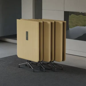 Mekia Solid Wood Modern Oblong Conference Table Eco Friendly Adjustable Multi Functional Commercial Conference Rooms Hotels