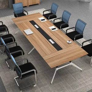 Melamine Wood Panel Eco friendly Extendable Convertible Office Conference Table Customizable Size Modern Meeting Furniture