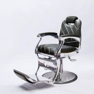 Men’s Luxury Black Barber Chair Professional Hydraulic Adjustable Reclining Made Synthetic Leather Second Hand