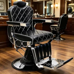 Men’s Reclining Hydraulic Barber Chair Adjustable Lifting Salon Chair for Barbershop Heavy Duty Shaving & Facial Grooming Chair