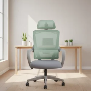 Mesh Fabric Adjustable Lift Chair with Lumbar Support Modern Ergonomic 360 Revolving Swivel Home Office Chair for Workshop