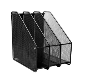 Mesh Magazine File Holder 3 Compartment Desk Organizer File Folder Document Rack for Office Organization and Storage Organizer