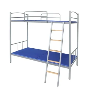 Metal Apartment Dormitory Student Bunk Bed Frame Queen Size Loft Bed With Stairs