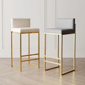 Metal Bar Stool High Dining Chair for Commercial Use Modern Design