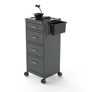 Metal Barber Trolley with Drawer Metal Wire Drawing Process Has Four Drawers