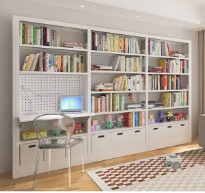 Metal Bookshelf Modular Library Bookcase White Library Bookshelf Display Stand Children’s Bookshelf Storage