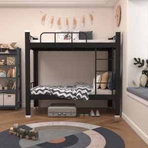 Metal Bunk Bed Frame Full Over Full Double Bunk Bed Space Saving Dormitory Bed