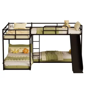 Metal Bunk Beds Frame Design with Stairs and Storage Space Suitable for Hotel Factory Staff School Student Bed Dormitory