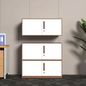 Metal Coffee Color and White File Cabinet Office Furniture Steel School Enterprise Unit Storage Filing Cabinet 2 Doors