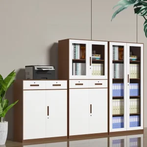 Metal Coffee Color and White File Cabinet Office Furniture Steel School Enterprise Unit Storage Filing Cabinet