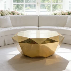 Metal Diamond Shaped Mirror-surface Center Coffee Table for Wedding Event