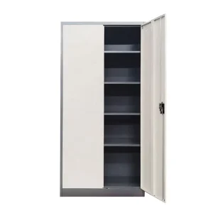 Metal File Cabinet 4 Adjustable Shelf 2 Door Steel Storage Cupboard Modern Iron Filing Cabinets