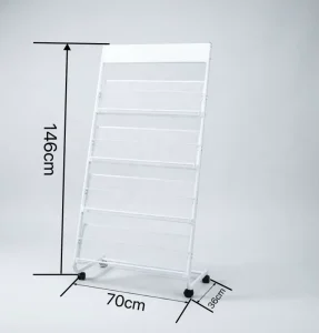 Metal File Rack Newspaper Magazine Display Stand L shaped Newspaper Rack