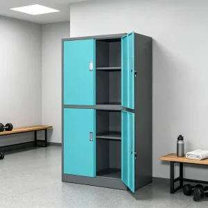 Metal File Storage Cabinet for Office Side Cabinet Glass Office Cabinet 2 Swing Door