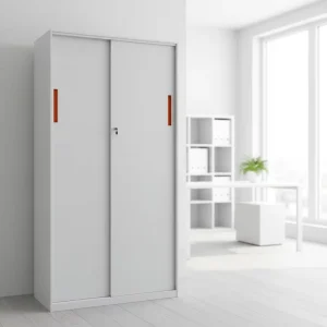 Metal Filing Cabinet White Sliding Door File Cabinet Lockable Cabinet for Home Office Library