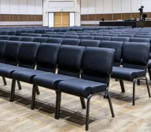 Metal Frame Auditorium Purple Blue Color Church Chairs for Churches and Venues