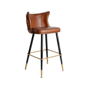 Metal Frame Bar Stools High Quality Steel Bar Chairs with Leather Seat