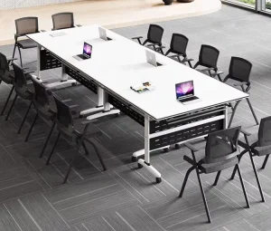 Metal Frame Foldable Training Table Conference Staff Training Room Table