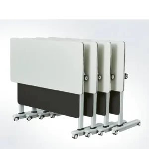 Metal Frame Foldable Training Table Conference Table Movable Training Table With Wheels