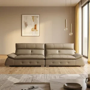 Metal Frame Leather Sectional Sofa Set Genuine Leather Sectional Feature for Living Room Furniture Design Factory Direct