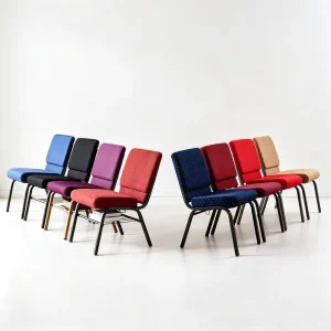 Metal Interlocking Padded Theater Conference Event Hotel Restaurant Church Chair