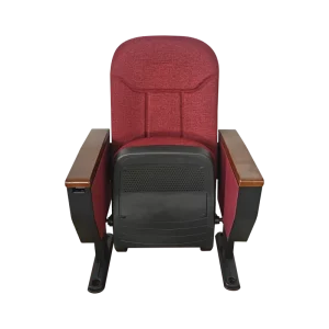 Metal Iron Folded Standard Size Modern Auditorium Chair with Fabric School Theater Commercial & Hotel Use Church Book Network