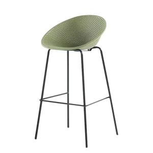 Metal Leg Plastic Bar Stool Chairs Nordic Bar Counter Backrest Dining Chair for Home Dining Room