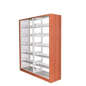 Metal Library Adjustable Shelves Bookcase Display Rack