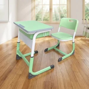 Metal Material Adjustable Height Elementary School Classrooms Custom Colors Student Desk and Chair Combinations School Set