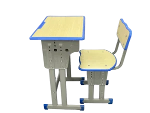 Metal Material Elementary School Classrooms Custom Colors Student Desk and Chair Combinations School Sets