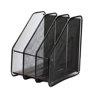Metal Mesh Magazine Holder Office Desk Vertical Document File Sorter Storage Rack Folder Organizer